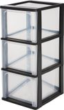 IRIS Organizer Chest ladesysteem A4 - 3 diepe lades - 3 x 13L - Kunststof - Zwart/Transparant