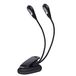 Dilwe LED-Licht für Notenständer, Einstellbar Doppelkopf Clip auf Lampe mit USB-Kabel Lampe für E-Reader Buch & Bett Kopfteil(6 Perlen)