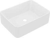 vidaXL Lavabo 41x30x12 cm céramique blanc mat