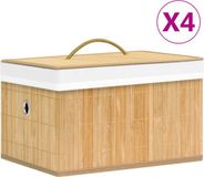 vidaXL Opbergboxen 4 stuks bamboe