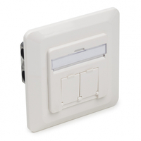 RJ45 Wall Socket | FTP (2 x RJ45, Cat6a, Horizontal, Flush Mount)
