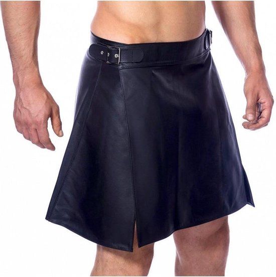 Rimba - Leren Heren Rok - Kilt - Zwart S/M
