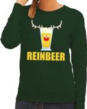 Bellatio Decorations Shoppartners Bv Foute kersttrui / sweater Reinbeer groen voor dames - L