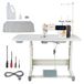 VEVOR Machine à Coudre Industrielle, 550 W Ensemble Machine à Point Noué avec Servomoteur et Table de Couture, Vitesse 5000 PPM, Coupe-fil Automatique, Écran LCD, Éclairage LED, pour Coton et Denim