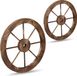 Relaxdays Houten Wagenwiel - Set van 2 - Ø 40 cm - Bruin