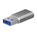 AISENS A108-0677 USB-C Female naar USB-A Male Adapter, 10 Gbit/s, Grijs