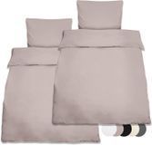 Beautissu Julie Renforcé, 135x200 + 80x80 cm, Taupe, 4-delig, housse de couette