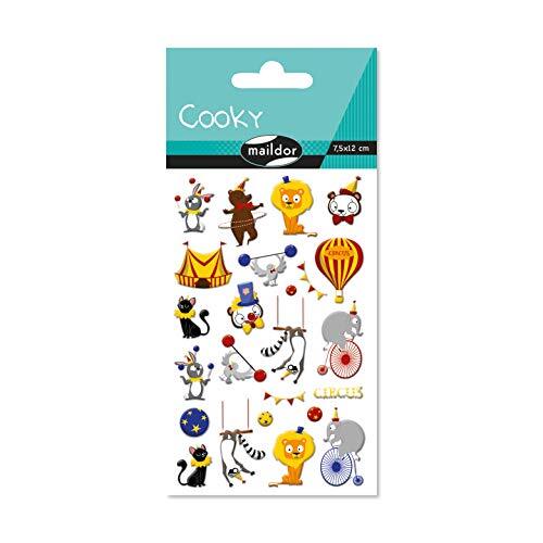 Maildor CY139C Cooky, 1 vel 7,5 x 12 cm, circus (25 stickers)