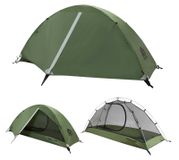 Tente de sac à dos - 1 personne - Léger - 220 x 81 x 91 cm - Imperméable, Camping, Randonnée, Trois saisons