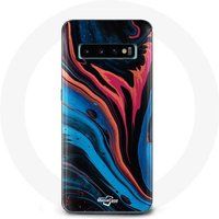 Maniacase Hoesje voor Samsung Galaxy s10 edge Abstracte textuur blauw zwart rood