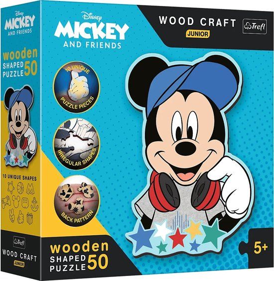 4KidsOnly Trefl Houten Puzzel Junior Disney Mickey Mouse en Friends FSC Duurzaam