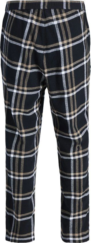 Jack & Jones Heren Pyjamabroek Flanel Lange Pijpen JACRIMON PANTS Zwart Geruit - Maat M