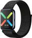 Strap-it Nylon Smartwatch bandje - Zwart - Geschikt voor Oppo Watch 41mm
