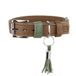 HUNTER Hondenhalsband PORTOFINO van premiumleer, extra zacht gevoerd en vachtvriendelijk, met omgeslagen randen, luxe gevoel, Made in Germany, kleur: taupe/turquoise, maat: 45