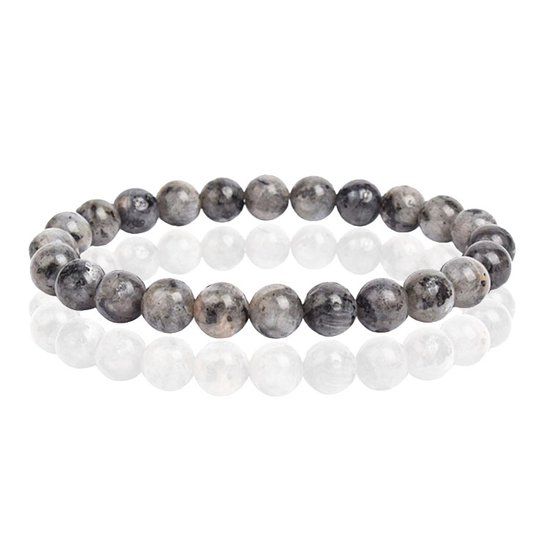 Memphis Lookinggoodtoday Natuursteen Armband met 8mm Kralen Memphis - Labradorite