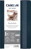 Canson Professioneel boek, illustratiepapier, glad, 200 g/m², genaaid notitieboek, hardcover, 14 x 21,6 cm, wit, 40 vellen