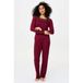 LingaDore bamboe pyjama - donkerrood