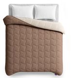 Slaapspeciaal Eazydekbed Series Bruin/Creme - Zomerdekbed zonder Overtrek - Wasbaar Dekbed - Hoesloos Dekbed - 2 in 1 Dekbed - Dekbed met Vaste Overtrek - Duo Kleur Dekbed - 200x200 cm
