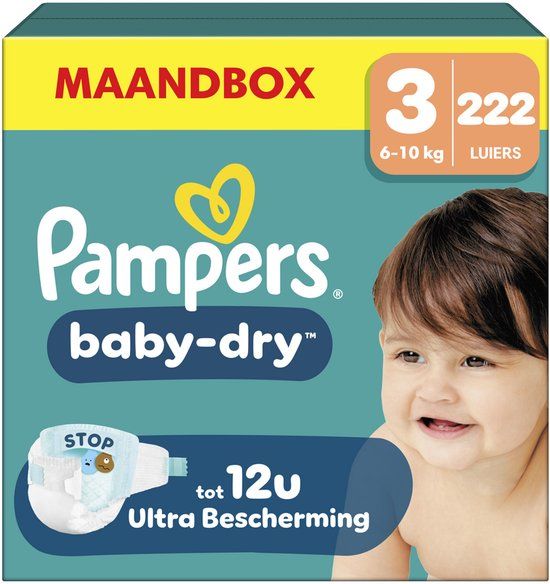 Pampers Baby-Dry Maat 3 - 222 Luiers - 6kg-10kg