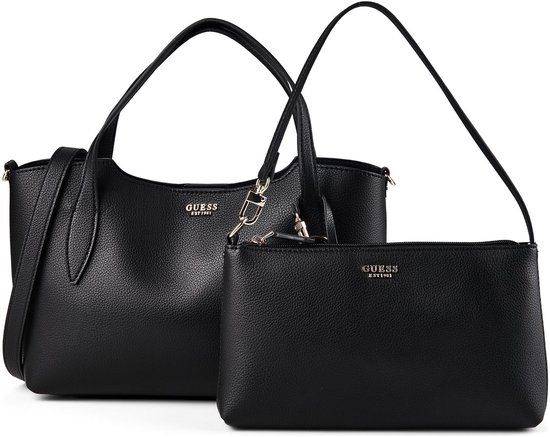 GUESS Melody 2 In 1 Satchel Black Zwart Schoudertas