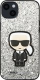 Karl Lagerfeld Hardcase Geschikt voor Apple iPhone 14 Plus Glittervlokken Ikonik Zilveren