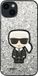 Karl Lagerfeld Hardcase Geschikt voor Apple iPhone 14 Plus Glittervlokken Ikonik Zilveren
