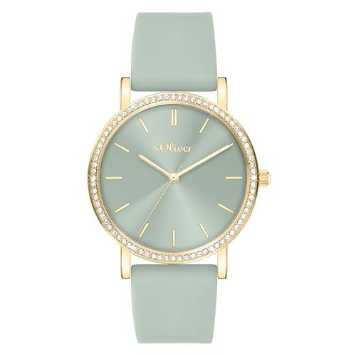 s.Oliver dameshorloge - Rond - Gold - 35 mm - Elegant dameshorloge van metaal met kwartswerk - 3 ATM waterdicht - krasbestendig
