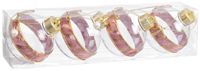 BigBuy Christmas Kerstballen Roze Transparant Gouden Plastic Weefsel Lasso 8 x 8 x 8 cm (4 Stuks)