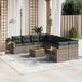 Maison Exclusive - Ensemble de jardin, 9 pièces, avec coussins, gris, en polyrotin