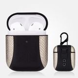 By Qubix AirPods 1/2 hoesje PU Leer Flip-over - Goud /zwart