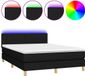 vidaXL Boxspring met matras en LED stof zwart 140x200 cm