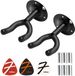 Finesse Gitaar Muurbeugel - 2-Pack - Zwart