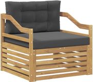 vidaXL Buitensofa Wit en antracietkleurig