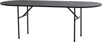 WOOOD Arthur Eettafel Ovaal Met H-Poot - Eikenhout - Zwart - 75x220x90