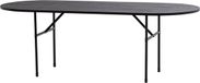 WOOOD Arthur Eettafel Ovaal Met H-Poot - Eikenhout - Zwart - 75x220x90