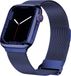 By Qubix - Milanese band - Donkerblauw - Extra sterke magneet - Geschikt voor Apple Watch 38mm / 40mm / 41mm / 42mm