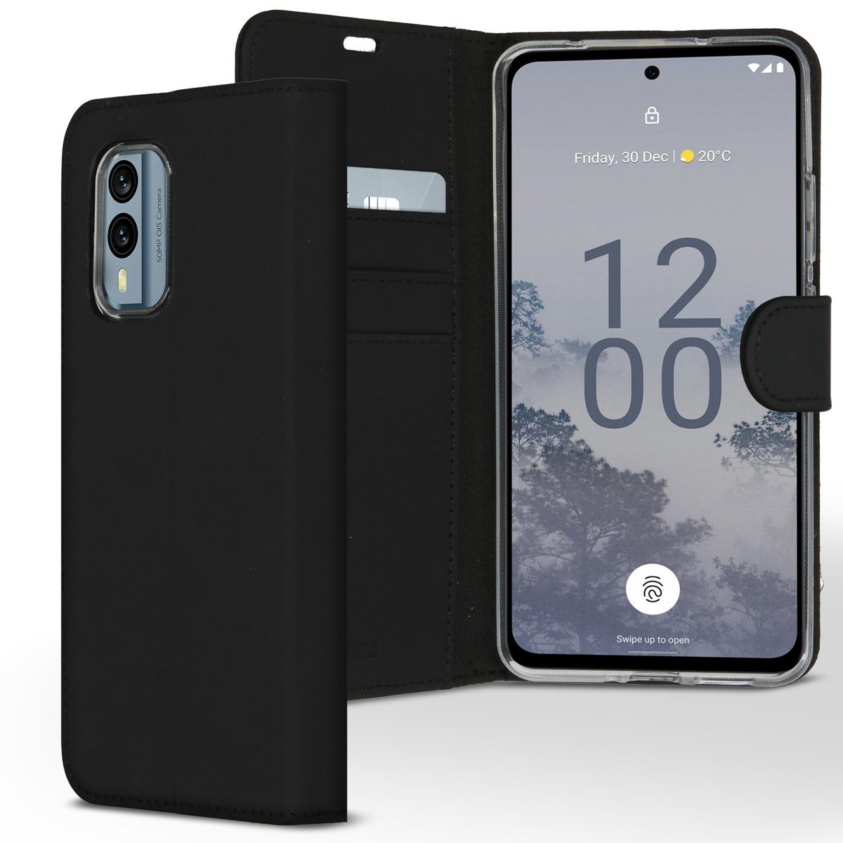 Accezz Wallet Case for Nokia X30 - Black Leatherette