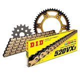 Kettingset DID Stealth 520VX3 / 110 clipslot goud voor KTM LC4-E Super Moto LC4 SM 640 cc Bj. 1999-2006