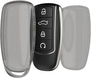 kwmobile autosleutel hoesje geschikt voor Chery Omoda C5 / Jaecoo 7 / Tiggo 7 Pro 8 Pro / Arrizo 5 - Autosleutel behuizing van TPU - Transparant in zwart / transparant