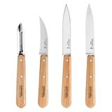 Opinel 001300 Estuche Esenciales Mango de Haya Barnizada Natural N° 112 patatero N°113 dentado N°114 cuchillo para verdura N°115 pelador, meerkleurig