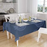 Bonamaison Tafelkleed, Anti-Mold, Sneldrogend, Waterdicht, 100% Polyester Tafellaken, Blauw, 140 x 160 Cm