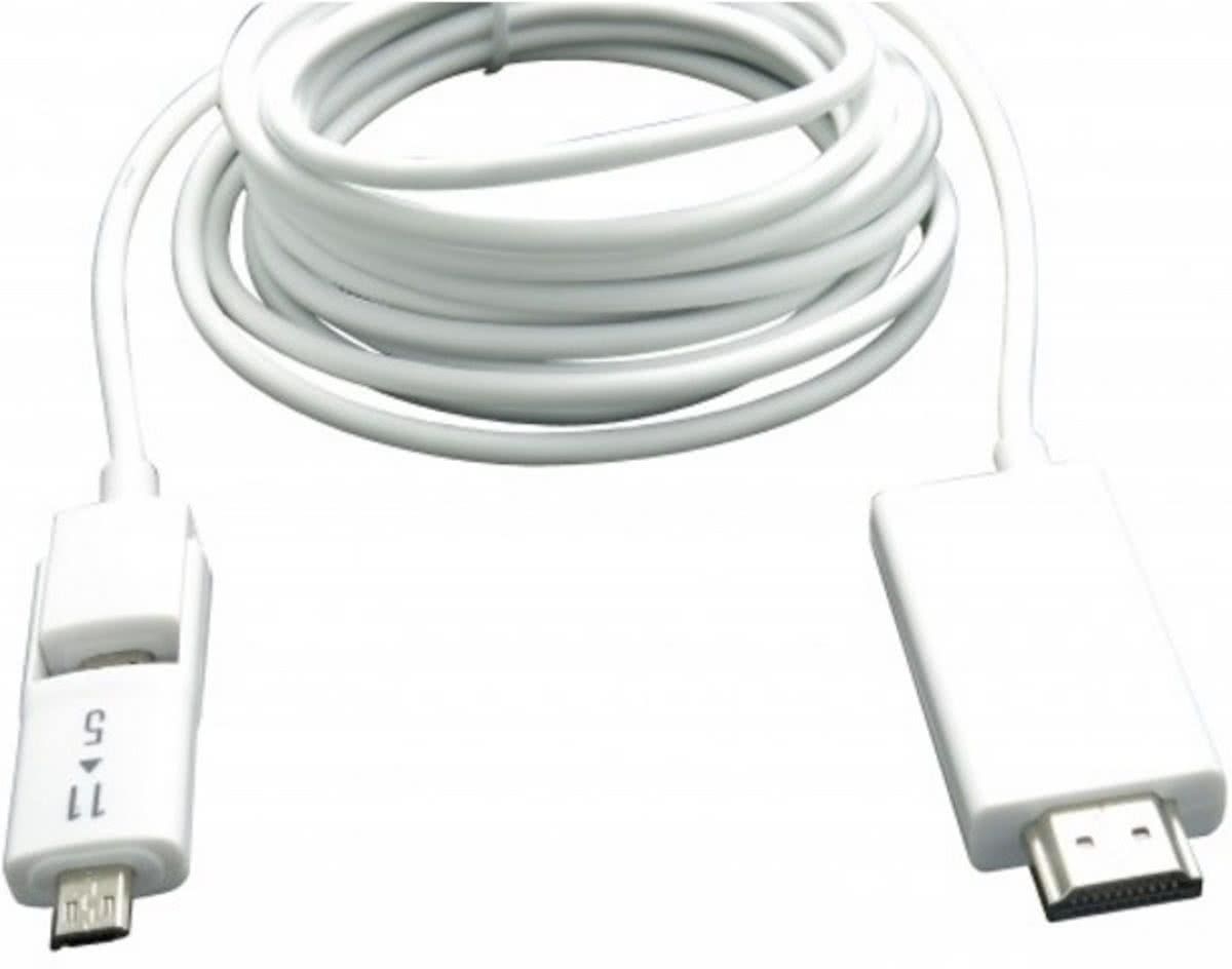 Dolphix MHL kabel USB Micro naar HDMI 5-pins + 11-pins - 3 meter