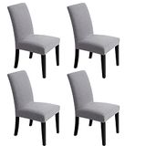 Stoelhoezen voor eetkamer - Stretch stoelhoezen voor decoratieve stoelbeschermer zonder armleuningen, verwijderbaar wasbaar elastisch diner, universeel, spandex effen stoelhoezet