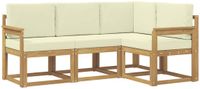 vidaXL - Hoek loungeset - 4 zitplekken - Wit en crèmekleurig