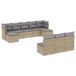 vidaXL Ensemble de jardin 11 pièces avec coussins polyrotin beige