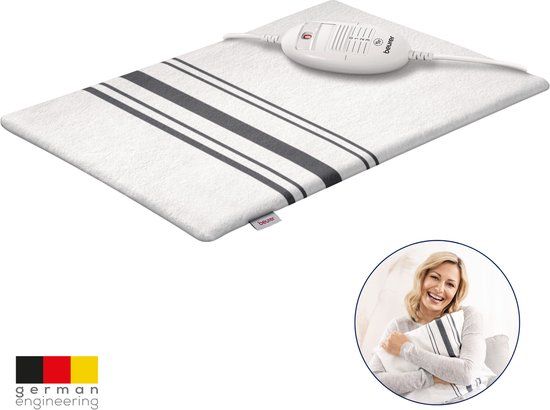 Beurer HK 25 Elektrisch Warmtekussen - 40 x 30 cm - 6 Warmtestanden - Grijs/Wit