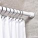 Tringle de rideau de douche Télescopique mi-long - Acier inoxydable Blanc - Accessoires de salle de bain