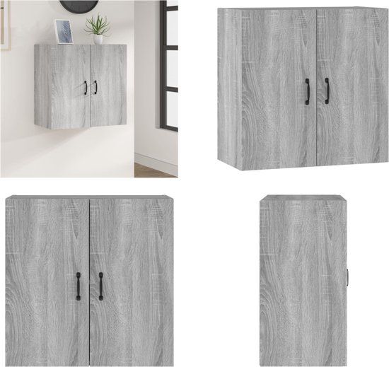 vidaXL Wandkast 60x31x60 cm bewerkt hout grijs sonoma eikenkleurig