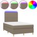 Maison Exclusive - Lit boxspring avec matelas et éclairage LED, couleur taupe, 120x190 cm, rembourré
