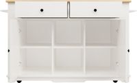 learnlogic Keukeneiland, keukentrolley met stekkerdoos, keukenkast, serveerwagen met werkblad, dressoir, voedseltrolley met houtnerf, dressoir, wit